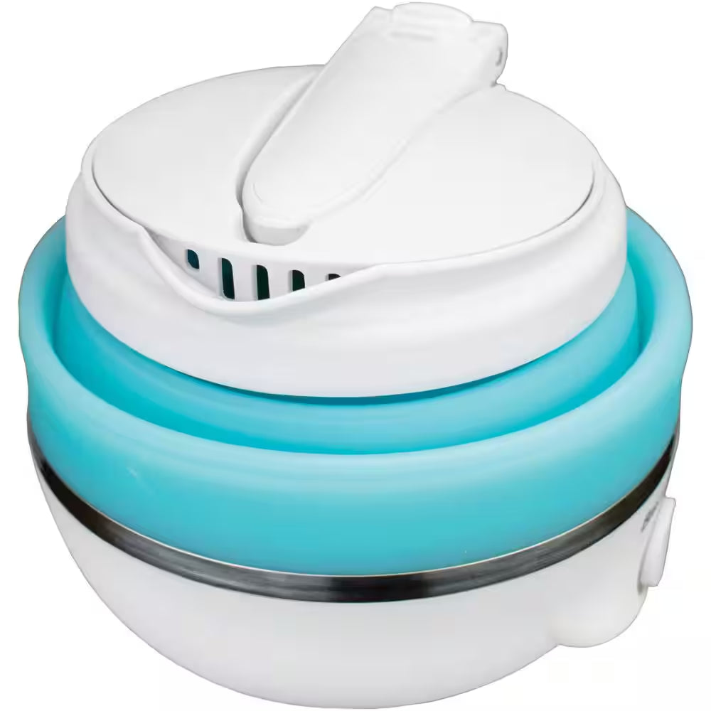 3.4-Cup Blue Dual-Voltage Collapsible Travel Kettle