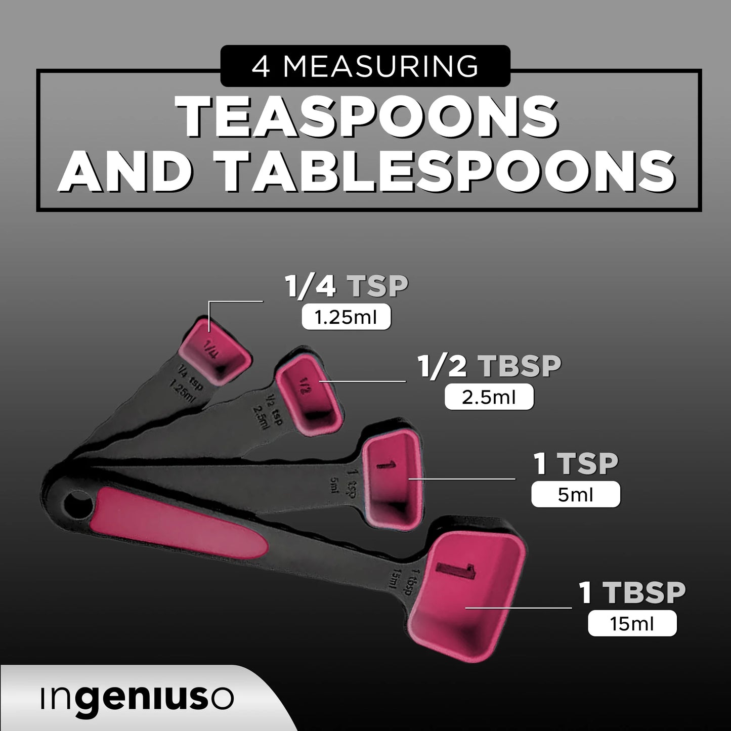 8-Piece Collapsible Measuring Cups and Measuring Spoons - Pink