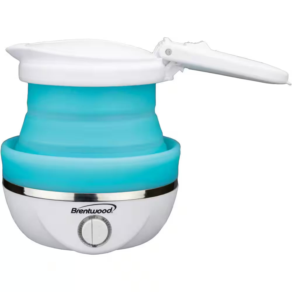 3.4-Cup Blue Dual-Voltage Collapsible Travel Kettle