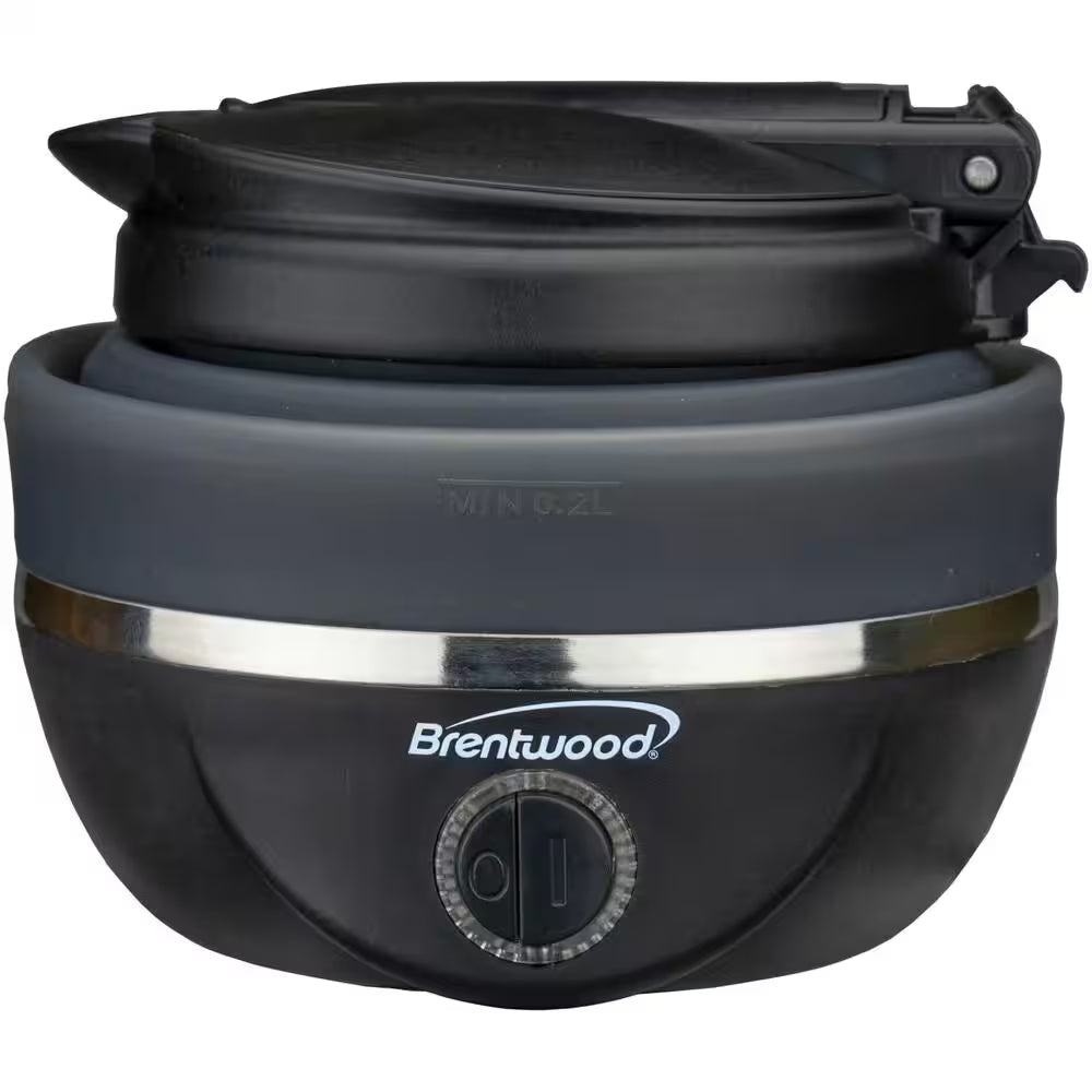 3.4-Cup Black Dual-Voltage Collapsible Travel Kettle