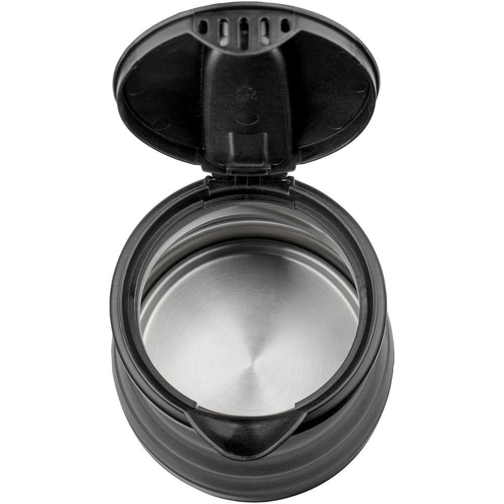 3.4-Cup Black Dual-Voltage Collapsible Travel Kettle