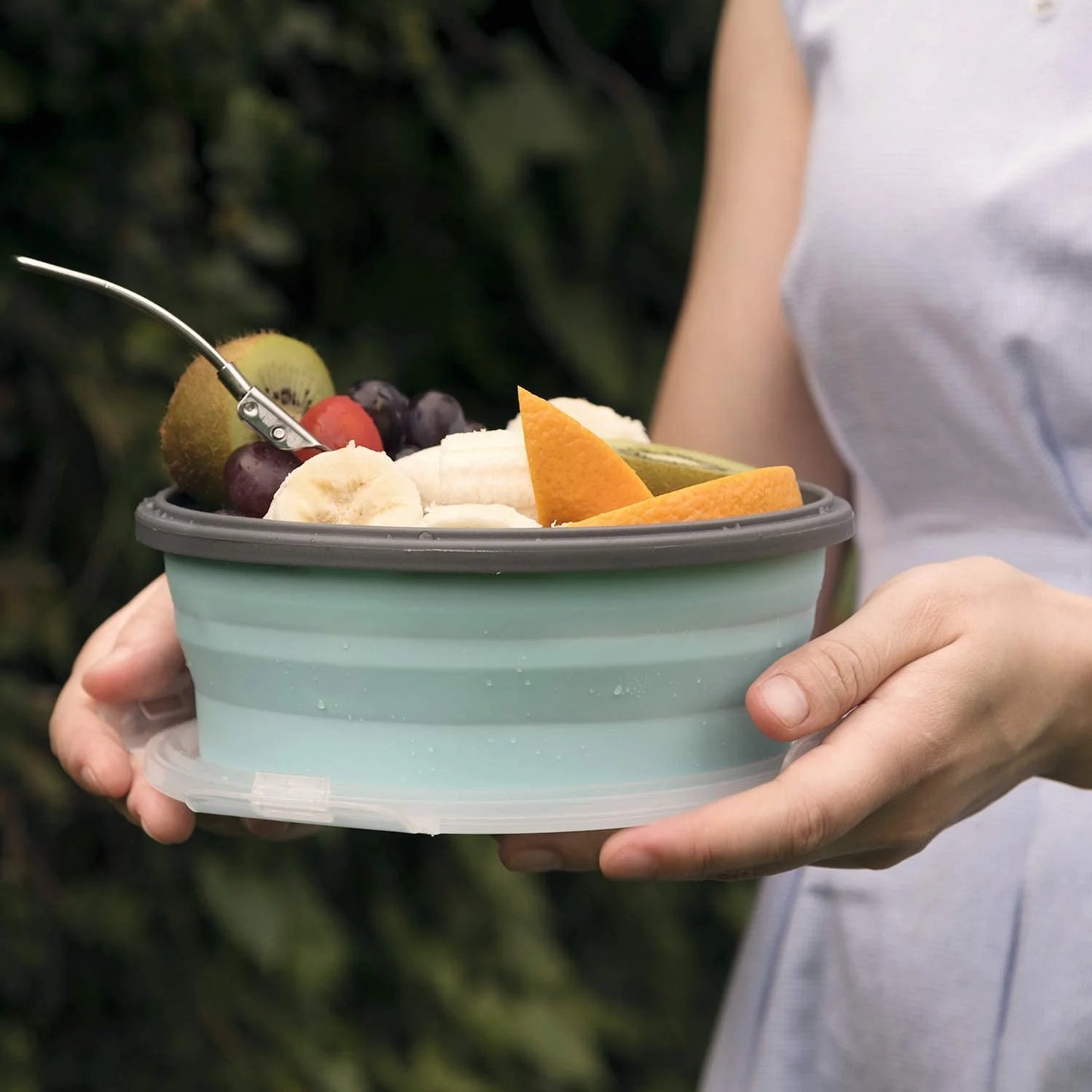 42Oz Collapsible Camping Bowl Portable Silicone Bowl with Lid for Travel Camping Hiking Kitchen Compatible with Freezer and Microwave 1200ML
