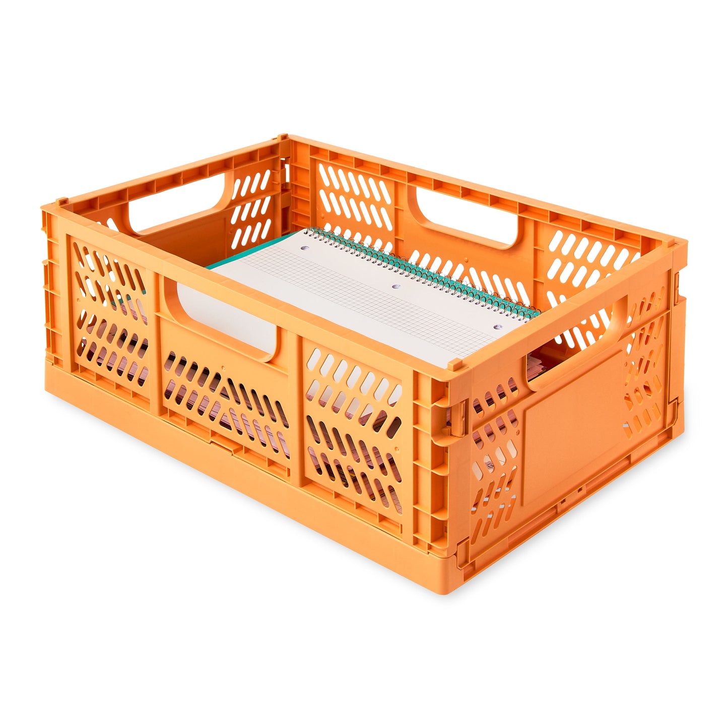 Medium Collapsible Crate, 16.92" X 11.41" X 6.22", Peach