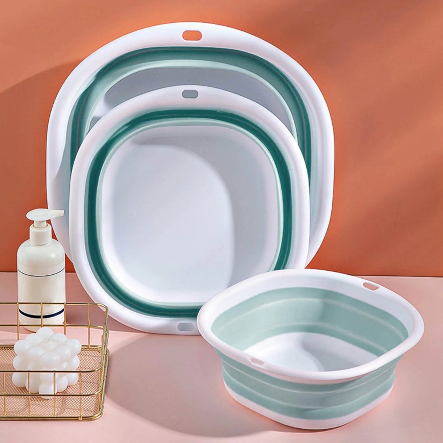 Outdoor Collapsible Bucket, Portable Collapsible Wash Basin, Dish Pans for Washing Dishes in Sink, Collapsible Bowl for Kitchen Camping Sink Travel Picnic 10.2In