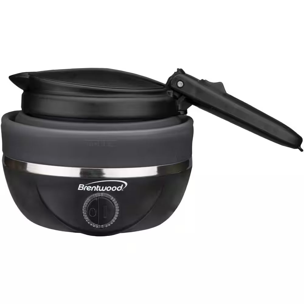 3.4-Cup Black Dual-Voltage Collapsible Travel Kettle