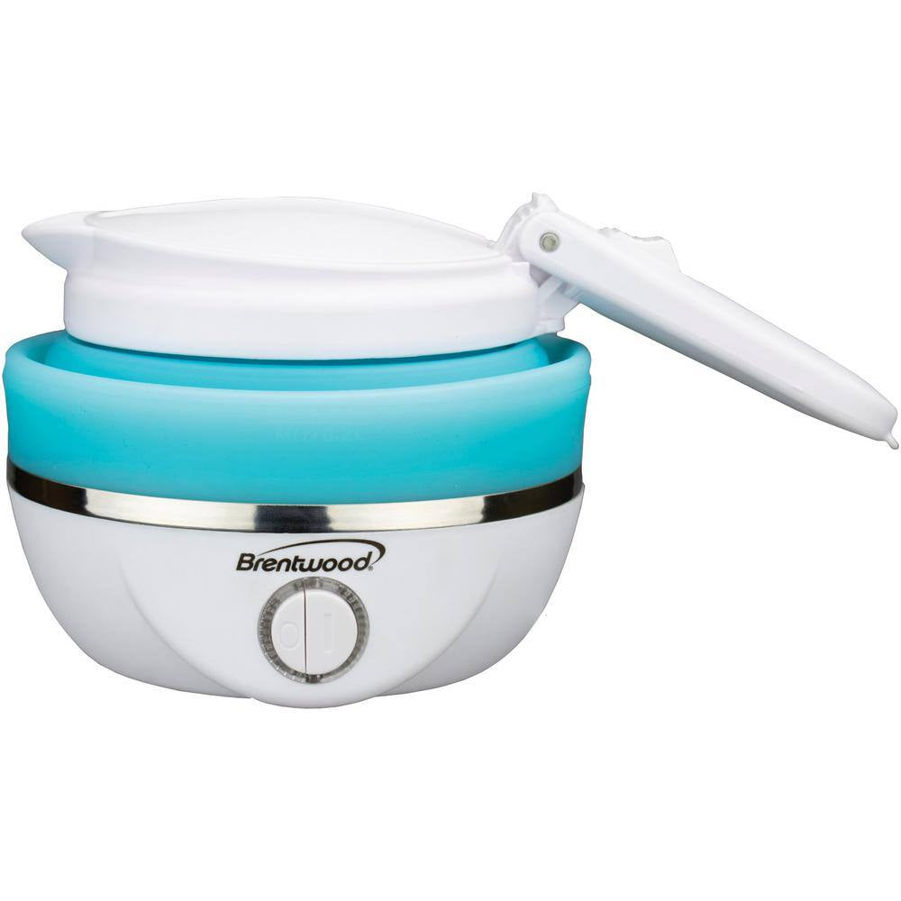 3.4-Cup Blue Dual-Voltage Collapsible Travel Kettle