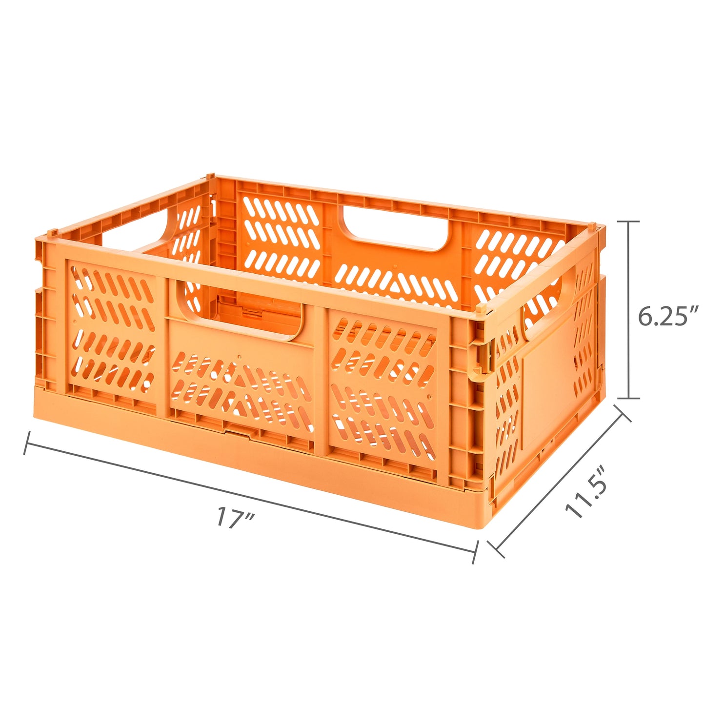 Medium Collapsible Crate, 16.92" X 11.41" X 6.22", Peach