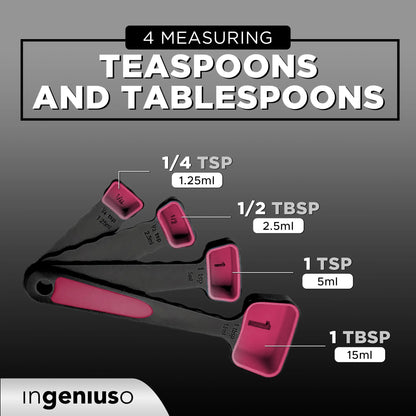 8-Piece Collapsible Measuring Cups and Measuring Spoons - Pink