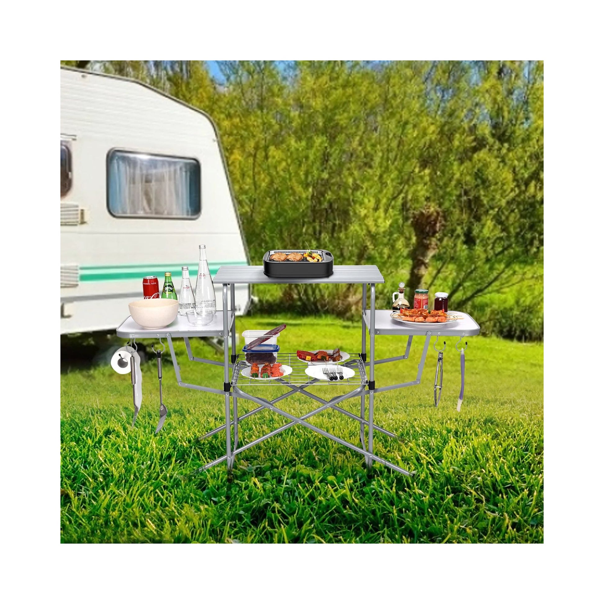 Practical Foldable Camping Table Suitable for Outdoor Excursions