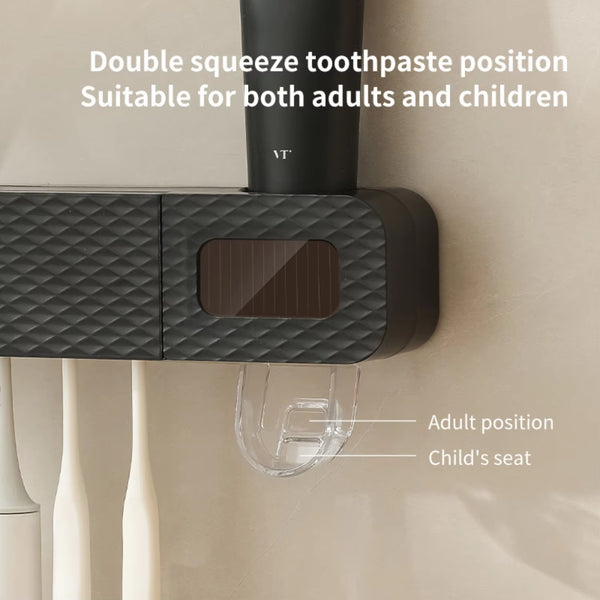 Toothbrush Holder Wall Mounted Automatic Toothpaste Dispenser