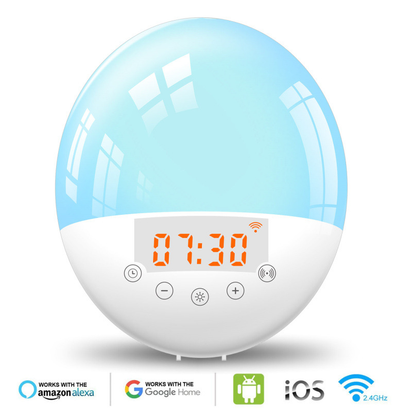 Wifi Voice Control Intelligent Alarm Clock, Sunrise Natural Wake-Up Light