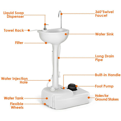 Portable Camping Sink with Towel Holder