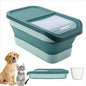 13-15Lb Collapsible Dog Food Container with Sliding Lid, Measuring Cup,Plastic Dog Food Bin
