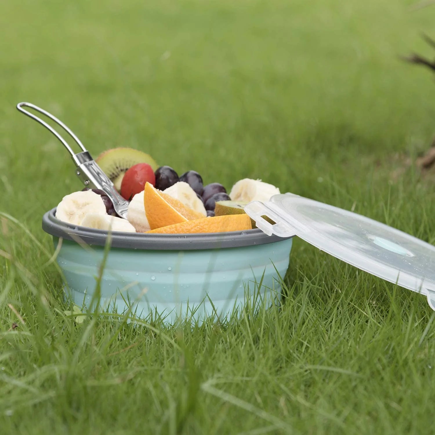42Oz Collapsible Camping Bowl Portable Silicone Bowl with Lid for Travel Camping Hiking Kitchen Compatible with Freezer and Microwave 1200ML