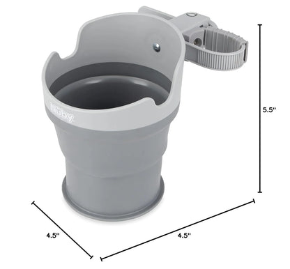 Collapsible Stroller Bottle and Cup Holder, Gray
