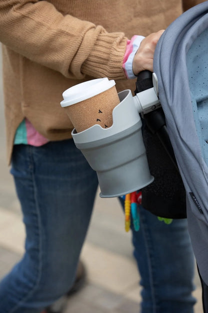 Collapsible Stroller Bottle and Cup Holder, Gray