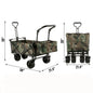 Succebuy Folding Wagon Cart Adjustable Handle Bar Removable Canopy Oxford Cloth Collapsible Shopping Outdoor Camping Beach Cart