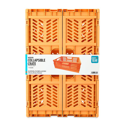 Medium Collapsible Crate, 16.92" X 11.41" X 6.22", Peach