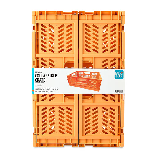 Medium Collapsible Crate, 16.92" X 11.41" X 6.22", Peach