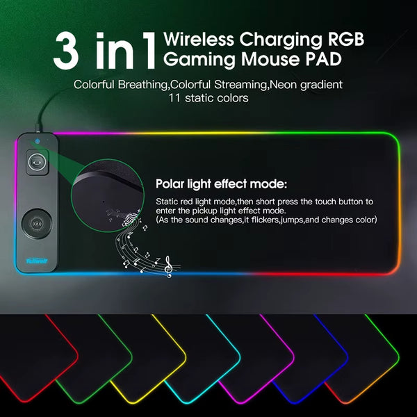 Wireless Charging Luminous Mouse Pad Charger