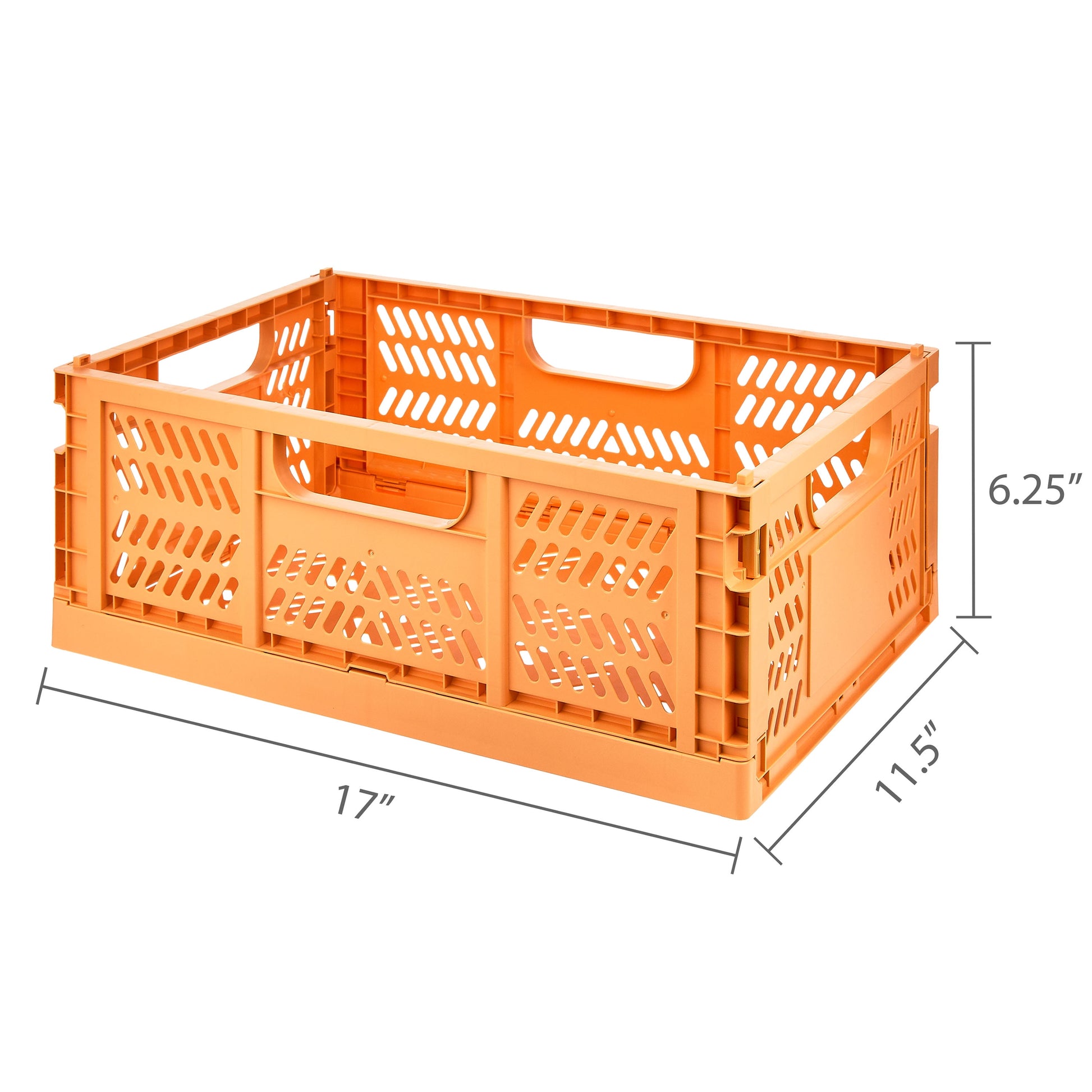 Medium Collapsible Crate, 16.92" X 11.41" X 6.22", Peach
