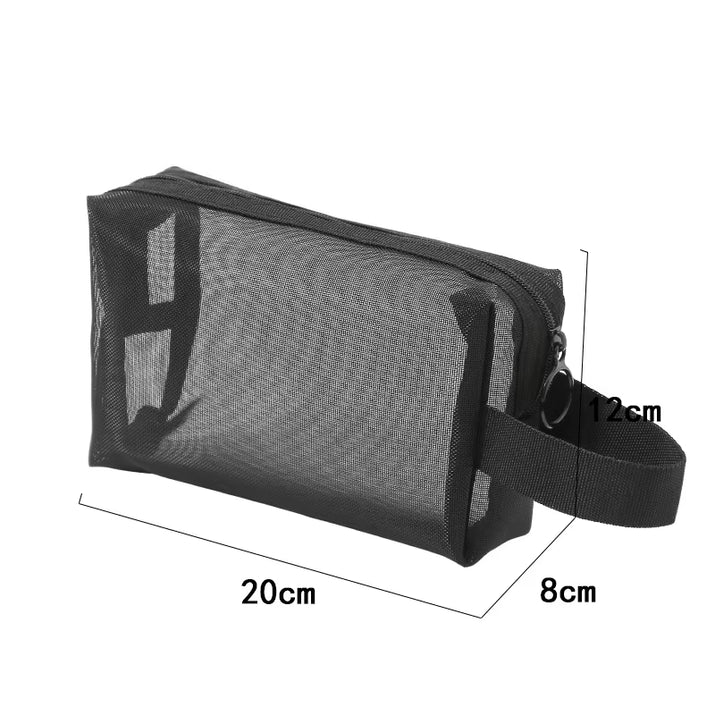 Black Layer Travel Cosmetic Bag Large Capacity Mesh Makeup Bag Makeup Storage Pouch Travel Toiletries Cosmetic Storage Bags