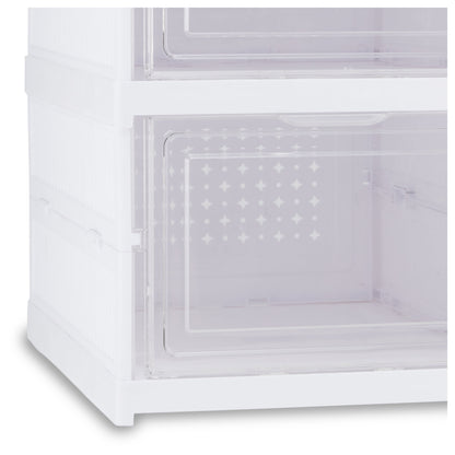 3-Tier Collapsible Shoe Organizer, Clear/White